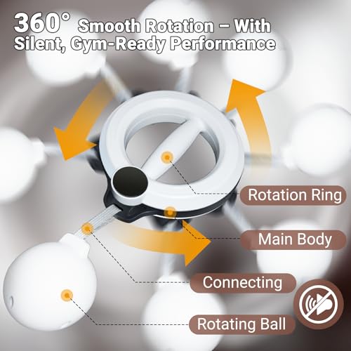 Arm Workout Equipment, 360° Shoulder Reliever Ball Swing, Upper Body Workout Equipment Rotating Ropeless Battle Rope Arm Trainer for Forearm, Chest, Shoulder & Wrist Strength for Men & Women - White - style: White