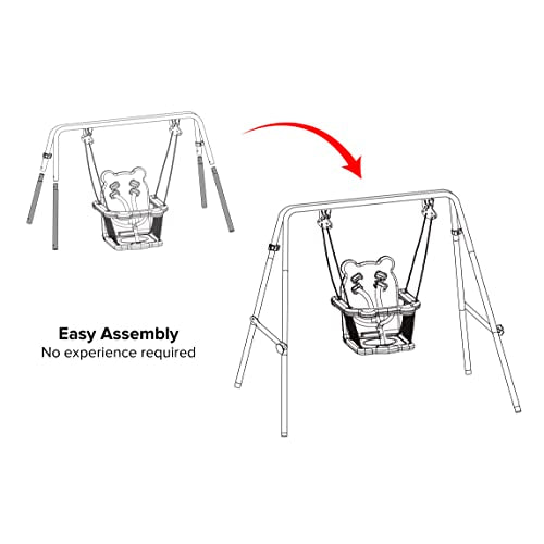 Sportspower My 1st Toddler Swing - Heavy-Duty Baby Indoor/Outdoor Swing Set with Safety Harness, Blue, 57"L x 56"W x 47"H - color: Blue