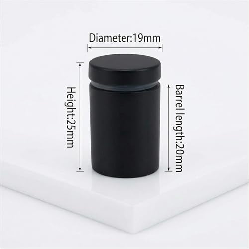 Lantee 20pcs Black Sign Standoff Screws, Stainless Steel Wall Mount Standoff Holders, Heavy Duty for 1/2" Thick Acrylic/Glass 3/4" x 1"(19x25mm) - color: Black, size: 3/4" x 1" / 19 x 25mm