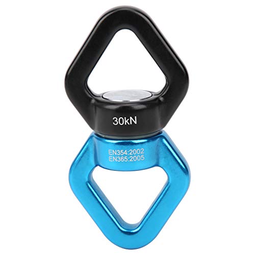 RiToEasysports Climbing Rotational Device, 360 Degree with Sealed Steel Ball Bearings for Rock Climbing Swing Aerial Yoga Hammock - color: Black Blue