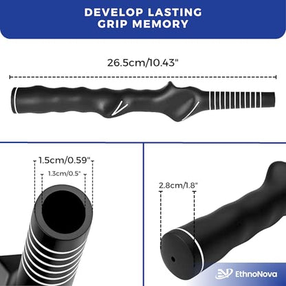 Golf Grip Trainer for Right-Handed Golfers – Golf Training Aid for Proper Hand Position & Swing Technique – Hit Straighter, Longer Shots & Fix Slices or Hooks Black