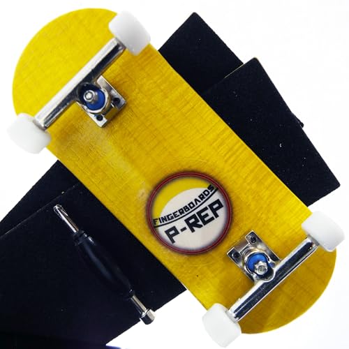 P-REP V2 Pro Performance Complete Wooden Fingerboard kit with Urethane Wheels and Bushings 34mm - Yellow - color: Yellow