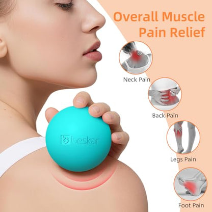 Massage Lacrosse Balls for Myofascial Release, Trigger Point Therapy | Foot Massage Ball to Relieve Plantar Fasciitis, Muscle Soreness - color: Green