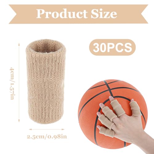 Xindojuz 30 PCS Finger Sleeves Protectors, Finger Sleeves for Arthritis Thumb Splint Brace Support Protector for Relieving Pain Breathable Fingers Tape for Basketball Golf Sports Aid Support