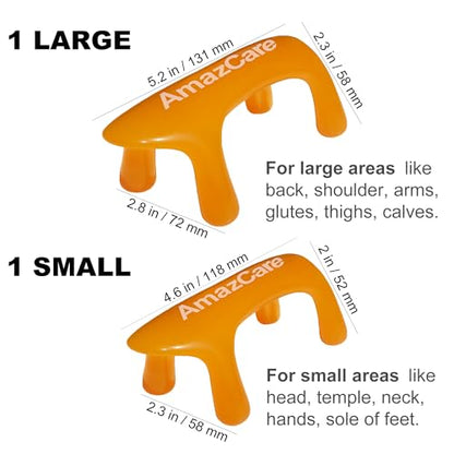 Trigger Point Massage Tool for Full Body Use. 2 Pack. | Handheld 4-Leg Pressure Point Massager for Muscle Knots Deep Tissue Myofascial Release Pain Relief Rehab. Durable Resin