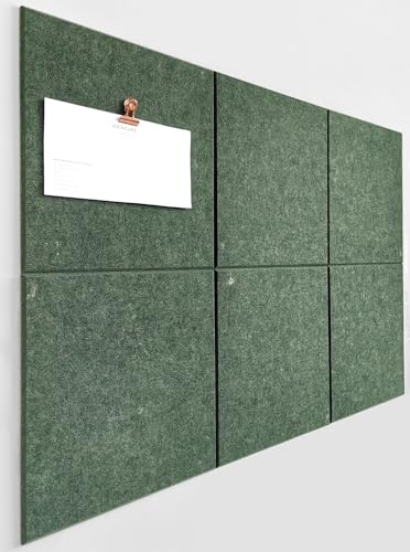 Cork Board 24 x36 Alternative - 6 Pack Felt Wall Tiles with Safe Removable Adhesive Tabs, Cork Boards for Walls Cork Board for Home Office Pin Board Tack Board - Aurora Green - color: Aurora Green, size: 6 Panels