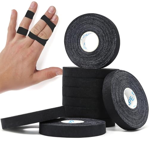 OK TAPE Athletic Finger Tape (10Rolls 450FT), 0.5in Finge Wrap Tape, Extra Strong Adhesive Finger Support and Protect Tape, Hand Grip Tape for Rock Climbing, MMA, Jiu Jitsu, Volleyball, Black - color: Black