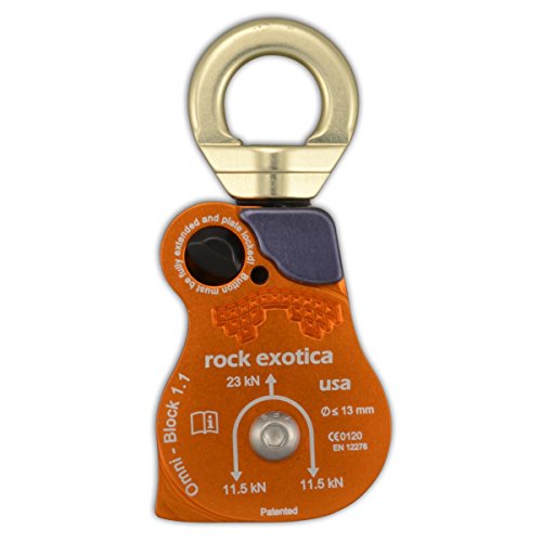 Rock Exotica Omni-Block Swivel Pulley – High-Strength Swivel Pulley with Sideplate Access for Rigging – Made in The USA - style: 1.1"