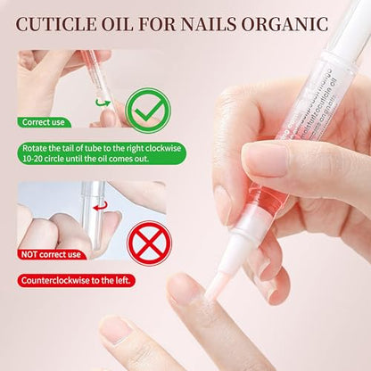 6Pcs Nail Cuticle Oils Nail Nutrition Oil Pen Nail Nourishment Pens 6 Smell Cuticle Revitalizer for Agnail Nourish Skin Nail Care (6pcs) - color: 6pcs