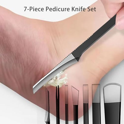 Professional Callus Knife Pedicure Knife for Feet Ingrown Toenail Knives Cuticle Foot Care Tools Dead Skin Removal Nail File Scraper - size: 7 Count (Pack of 1)
