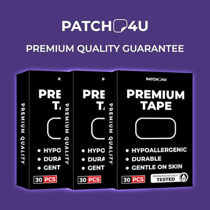 PATCH4U Premium Tape (30 Pack) - Pain Free Removal, Hypoallergenic | Latex Free & Gentle On Skin, Packaging May Vary, Skin Friendly Adhesive Cotton Tape