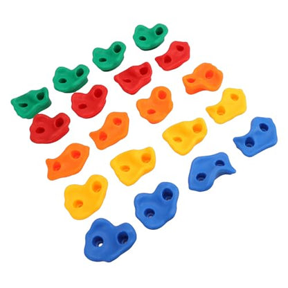 Rock Climbing Holds Set 20PCS Vibrant Multi Colored Wall Grips Gradual Adhesive for Kids PE Material