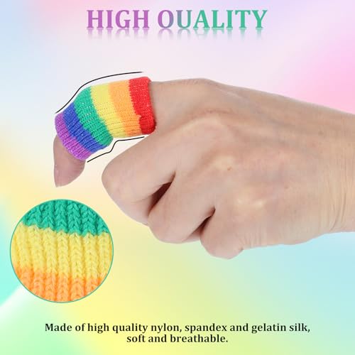 Yuanchu Crochet Finger Guard, 10 PCS Finger Covers Compression Finger Sleeves Elastic Knitting Finger Protector Breathable Protectors Sport Arthritis Swelling Cushion for Writing