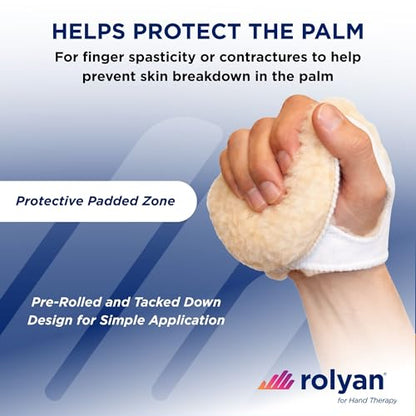 Rolyan Palm Protector, Hand Contracture Cushion, Palm Guard, Right, 3-Pack | Soft sherpa-lined palm cushion helps prevent finger contracture and protects the palm during hand rehab - size: Pack of 3, style: Right Hand