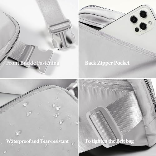 YOSHUYUKI Fanny Pack Crossbody Bag Trendy Waterproof Small Sling Cross Body Purse for Women Men Fashion Waist Packs Mini Belt Pouch Chest Bum Hip Bag Lulu Dupes for Travel Vacation Running Ash - color: Ash