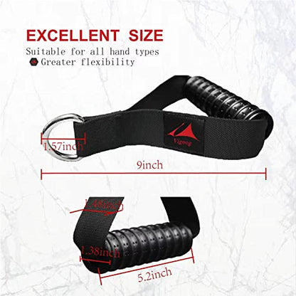 Heavy Duty Gym Workout Handles Attachment for Cable Machine,Resistance Band,Pulley System Home Exercise Equipment, Comfortable and Stronger Grip - color: Space Black