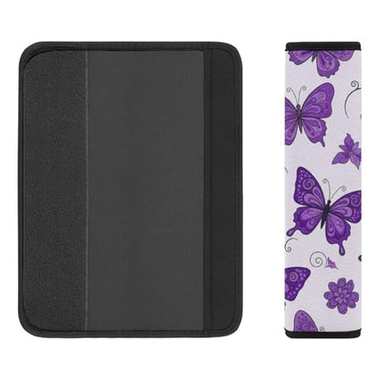 1 Pair Universal Soft and Comfortable Car Seat Belt Pad for Girls and Boys, Most Cars, Purple Butterflies Harness Pads Strap, Neck and Shoulder Support - color: Pattern 953