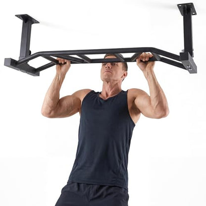 Strength Training Pull-Up Bars 47 Inch Ceiling Mount Pull Up Bar Fitness Trainer Adjustable Height Heavy Duty Multi-Grip Chin Up Bar Home Gym Equipment