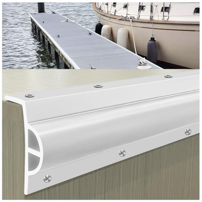 10 Pack Dock Edging Side Gard, 20 Feet Dock Guard with Heavy Wall Sections for Greater Protection – Commercial Grade Double Molded Material (White) - color: 20 Feet White, style: Right angle 10pack
