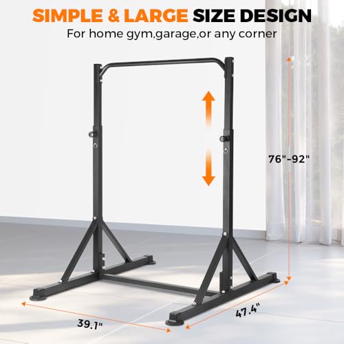 Pull Up Station, Power Tower Adjustable Pullup Bar Free Standing, Heavy Duty Multifunction Strength Training Pull Up Bar, Gym Workout Fitness Equipment Chin up Bar for Home Outdoor, 440LBS Capacity - color: Black