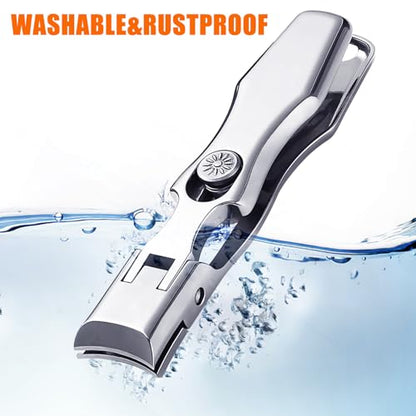 Nail Clippers for Men Thick Nails with Catcher, Heavy Duty Toenail Clippers for Seniors with Safety Lock & Wide Opening, Large Sharp Fingernail Clipper No Splash Nail Cutter Gifts for Men Women Adults - style: Silver Nail Clippers with Catcher