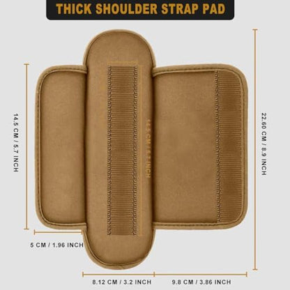 ZINMARK Tactical Shoulder Pad with Ultra-Thick Cushion for Vest Shoulder Straps and Backpacks, Comfort and Breathable,Khaki - color: Khaki