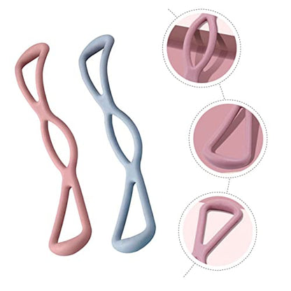 Healifty 2PCS Yoga Bar Kit Lightweight Fitness Equipment for Shoulder Neck Chest Stretching and Strength Training in Home Gym Workout Pink and Mist Blue