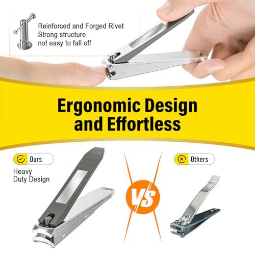 Nail Clipper Set,Premium Stainless Steel Fingernail and Toenail Clipper Cutters with Nail File and Catcher, Sharp Effortless Nail Clippers Tools for Men & Women - size: Black 2Pcs