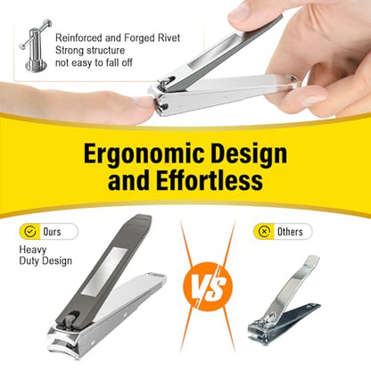 Nail Clipper Set,Premium Stainless Steel Fingernail and Toenail Clipper Cutters with Nail File and Catcher, Sharp Effortless Nail Clippers Tools for Men & Women - size: Black 2Pcs