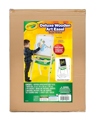 Crayola Deluxe Kids Wooden Art Easel & Supplies, Amazon for Kids, Ages 3, 4, 5, 6, Multi - style: Super Easel