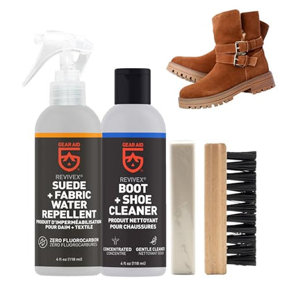 GEAR AID Revivex Suede Hiking and Work Boot Cleaner and Conditioning Kit for Waterproofing Breathable Gore-Tex Footwear - size: 1 Pack