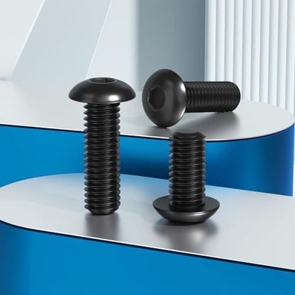 VGBUY 30Pcs 1/4-20 x 1-3/4" Button Head Socket Cap Bolts Screws,304 Stainless Steel 18-8,Black Zinc Plating,Fully Threaded,With Spanner Allen Hex Drive, For Furniture,Water Pump,Light Fixture(VG10309) - color: Black, size: 1/4-20 x 1-3/4"