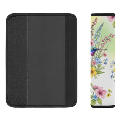 Universal Fit Watercolor Hummingbird Spring Flowers Seat Belt Shoulder Pad for Adult Use, Most Cars, 1 Pair Harness Pads Strap Anti-Slip Pad - color: Pattern 215
