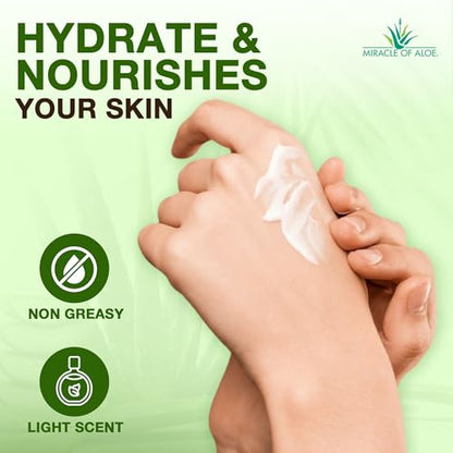 Miracle Hand Cream For Dry Cracked Hands, Hand Repair Cream, 8 Oz & 1 Oz | 60% Aloe Vera, Non Greasy Moisturizer For Working Hands, Fast Absorbing Lotion For Extremely Dry Skin, Travel Size Cream - size: 9 Ounce (Pack of 1)