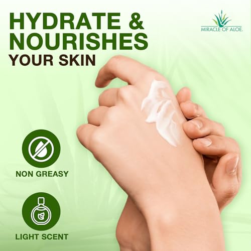 Miracle Hand Cream For Dry Cracked Hands, Hand Repair Cream, 8 Oz & 1 Oz | 60% Aloe Vera, Non Greasy Moisturizer For Working Hands, Fast Absorbing Lotion For Extremely Dry Skin, Travel Size Cream - size: 9 Ounce (Pack of 1)