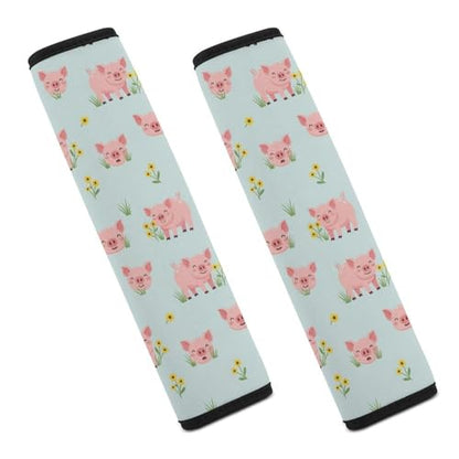 2 Pack Cute Pink Pigs Car Seat Belt Pad Universal Soft and Comfortable Harness Pads Strap for Adult Use, Most Cars, Easy Install (No Tool) - color: Pattern 1165