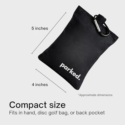 Refillable Disc Golf Chalk Bag with Carabiner, 2 Chalk Balls Included – Grip Bag for Dry Hands & Consistent Release, Frisbee Golf Accessory - style: Parked. – Black