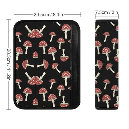2 Pack Universal Fit Seat Belt Cover for Child, Stroller Pushchair High Chair, Cute Mushrooms Red Mushrooms Natural Wild Botanical Automotive Seat Belt Protector, Pressure Relief - color: Pattern 485