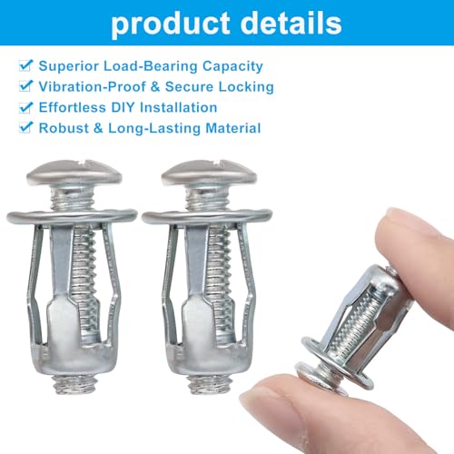Bonsicoky 80Pcs Expansion Screw Petal Nut, M4 M5 M6 M8 | Secure Mounting Hardware Kit, Carbon Steel Jack Nut Fasteners, Silver Metal Insert, For Hollow Walls, Drywall and Sheet Metal - size: M4 M5 M6 M8