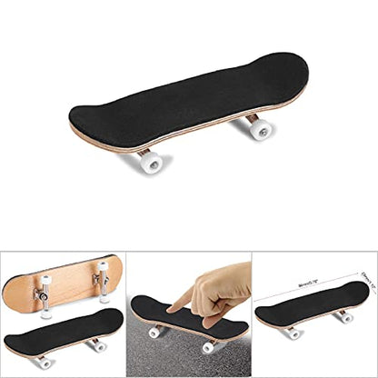 Mini Finger Skateboard, Fingerboard, Finger Skateboards, Wooden Finger Board Sport Training Props in Light Brown with Ball Bearings Wheels Alloy Fingerboards