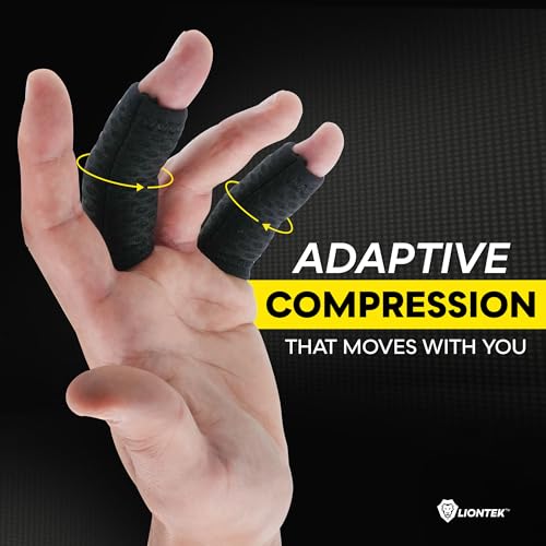 LIONTEK Single Flow Finger Sleeve V3 Pair — Joint Support & Compression for Activity, BJJ, Fitness, Volleyball, Basketball, and More (Medium) - size: Medium