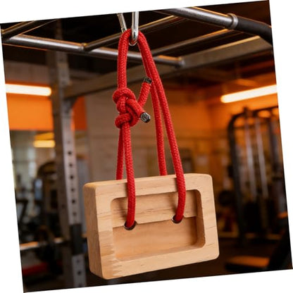 PRETYZOOM 2pcs Portable Wooden Hangboard for Climbing Training, Lightweight Rock Climbing Fingerboard with Khaki Finish, Sturdy Wood Material for Outdoor Fitness Routines and Grip