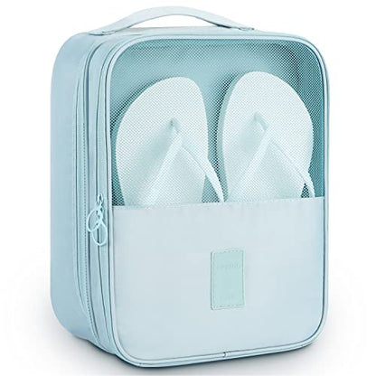 Mossio Shoe Bag Holds 3 Pair of Shoes for Travel and Daily Use Storage Pouch - color: Sky Blue
