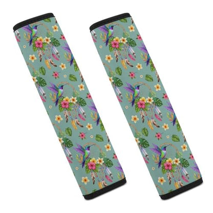 Universal Soft and Comfortable Car Seat Straps Shoulder Pads for Girls and Boys, Most Cars, 1 Pair Hummingbird Bird Harness Pads Strap Comfortable Driving - color: Pattern 612