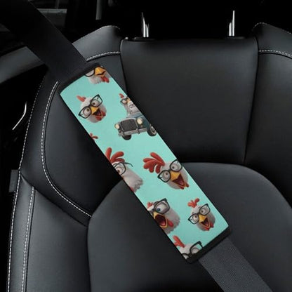 2 Pack Breathable Car Seat Straps Shoulder Pads for Adults and Children, All Vehicles, Cute Chicken Hen Harness Pads Strap, Pressure Relief - color: Pattern 623