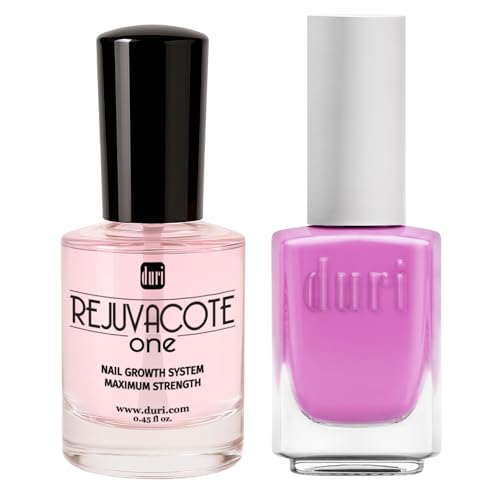 Duri Rejuvacote 1 Nail Growth System + 600 Dream Catch Light Orange Nail Polish Bundle - Nail Strengthener & Glossy Peach Color Duo, Warm-Weather Manicure Set, 0.45 Fl Oz Each - color: Dream Catcher + Rejuvacote 1 (Pack of 2)