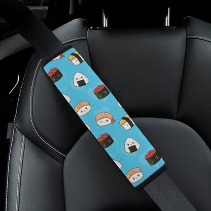 Soft Padded Seat Belt Shoulder Pad for Elderly Support, Stroller Pushchair High Chair, 2 Pack Sushi Japanese Light Blue Shoulder Harness Cover Neck and Shoulder Support - color: Pattern 934