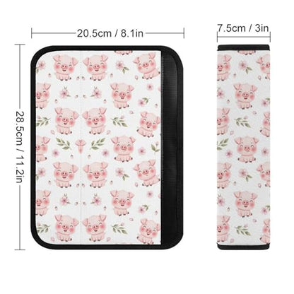 1 Pair Universal Soft and Comfortable Seat Belt Shoulder Pad for Kids, Stroller Pushchair High Chair, Pig Pink Animal Shoulder Protector, Anti-Slip Pad - color: Pattern 972