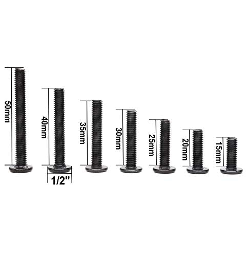 10-Pack M6 x 50mm Black Socket Cap Screws Barrel Nuts Kit for Crib Furniture Bed - size: M6 x 50mm (10 pcs)