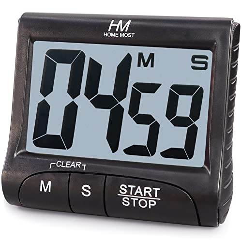 3" Large Display Kitchen Timer - Digital Timer Magnetic Back Loud Alarm On A Rope- Black Cooking Timers For Kitchen Teachers Students Games Kids Meetings -Sports Timers For Workouts Exercise - color: .Matte Black - Sleek Design - 3 Big No Show Function Bu